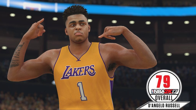 Illustration for article titled Lakers Latest News Update: D'Angelo Russell Get NBA 2K17 Ratings